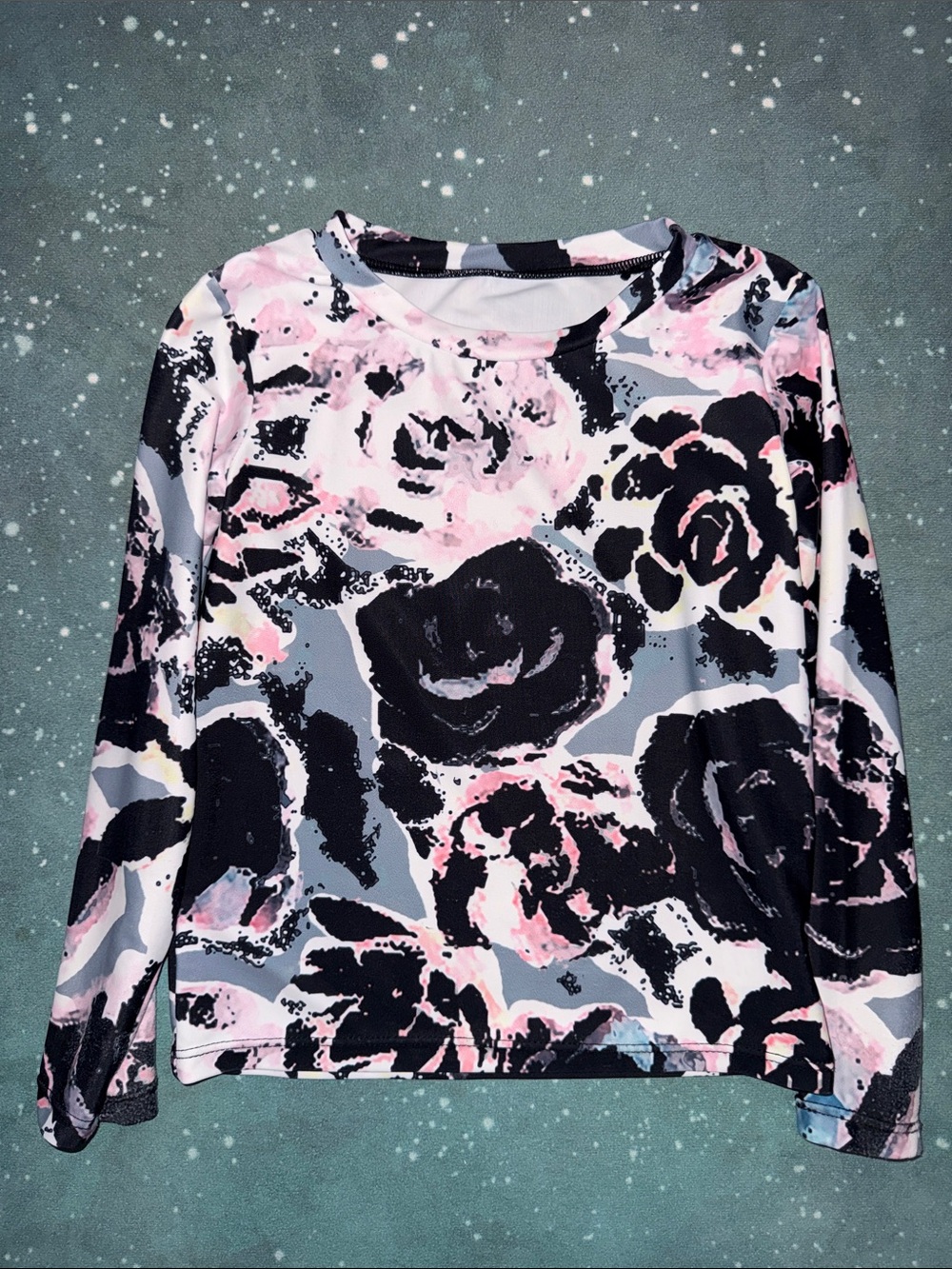 Mott50 Pink and Black Floral Long Sleeve Top
